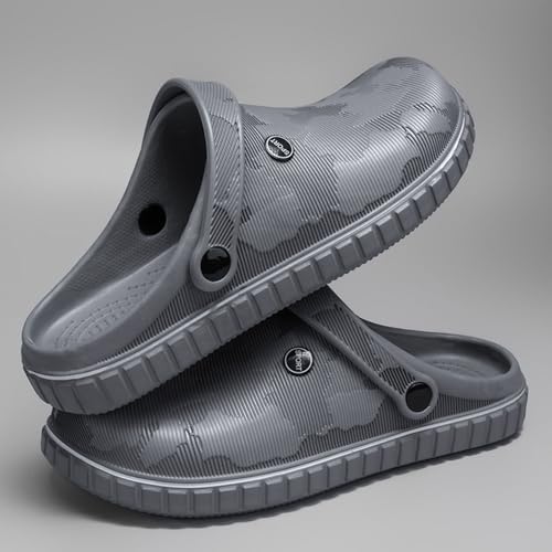 SECHRITE Sabots à Enfiler pour Homme - Antidérapants et imperméables - Bout fermé - pour la Cuisine, Le Bureau, la Plage, la pêche, Gris, 43 EU – vue 6