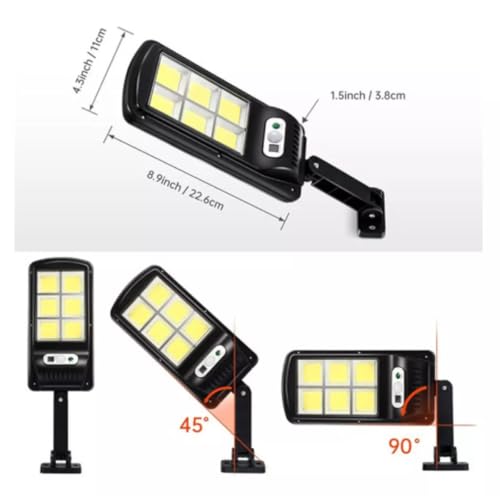Luminária Solar Refletor Poste Super Potente Led Sensor de Presença 3 Modos de Iluminação Controle R
