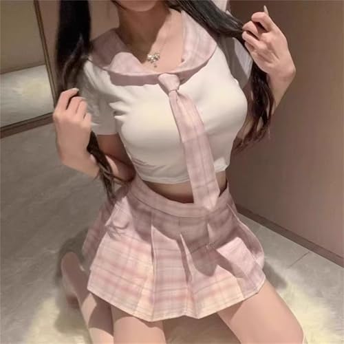 コスプレ セーラー服 4点セット セクシー エロ エッチ 過激 海軍 JK 制服 女子高校生 女子高生 半袖 可愛い かわいい チアガール トップス ミニスカート かわいい 仮装 コスチューム セット 衣装 服 製服 学生服 清純 学園祭 文化祭 ハロウィン クリスマス 人気 女装 - 画像3