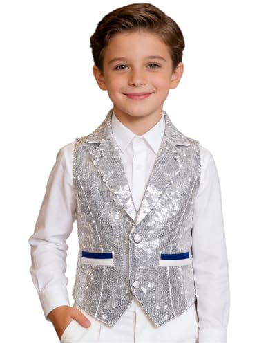 Gilet pour garçons col V sans manches parfait pour gala de danse