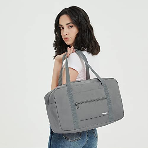 Small Cabin Bag 40x20x25 for Ryanair Airlines Foldable Underseat Travel Bag Water-Resistant Hand Luggage Bag Holdall Bag Weekend Overnight Bag for Women Men by WANDF (Grey 20L)