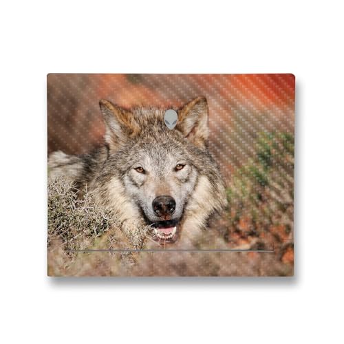 Image of MightySkins Carbon Fiber Skin Compatible with Alienware X14 R2 (2023) Full Wrap Kit - Happy Wolf | Protective, Durable Textured Carbon Fiber Finish | Easy to Apply & Change Styles | Made in The USA