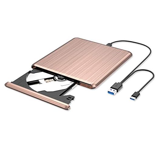VersionTECH. External CD/DVD Drive for Laptop, USB 3.0 Type-C DVD Player Portable CD DVD +/-RW Drive Player CD ROM Burner Writer Compatible for Apple MacBook Pro iMac Laptop Desktop PC Mac OS Windows