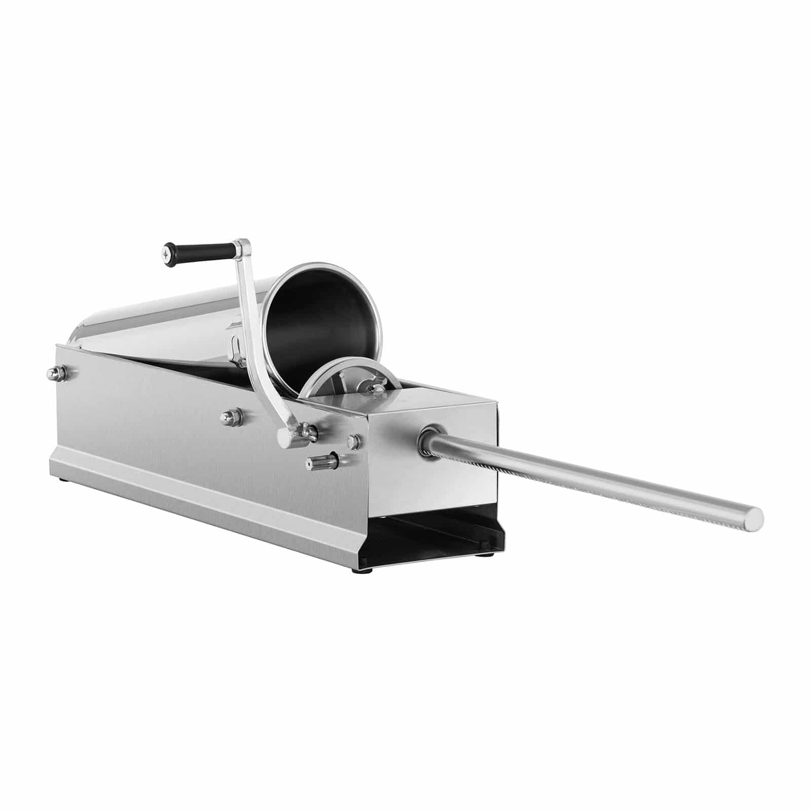 Royal Catering Embutidora Manual Horizontal Máquina De Embutira RC-SFV7L (Capacidad de llenado: 7 L, Cilindro: Ø 14 cm, 4 Boquillas incluidas, 2 velocidades)
