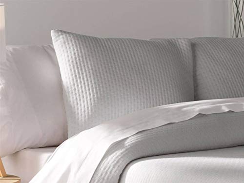 Barceló - Housse de Coussin Jacquard Tarifa - 50 x 50 cm - Blanc Gris Perle Cover