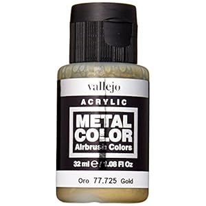 Acrylicos Vallejo VJ77725 Metaalverf, 32 ml, goudkleurig