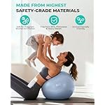 Gruper Yoga Ball, Extra Thick Exercise Ball for Workout Pregnancy Stability - 4 Sizes Anti Burst Balance Ball for Yoga, Pilates, Fitness, Birthing, Physical Therapy - Includes Pump - Image 4