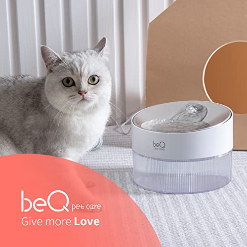 Beq Automatic Cat Water Fountain,2.5L/84Oz Inside Ultra-Quiet Stainless Steel Pet Water Dispenser,Bpa Free,Visible Water Level,With A Large Size Filter,Suitable For Cats & Small Dogs #TOP6