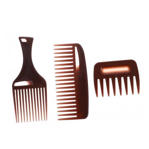 Healvian 3 piezas Peines de Peinado Profesional con Dientes Anchos para Salón y Uso Doméstico Diseño Ergonómico y Material Resistente Adecuado para Cabello Rizado y