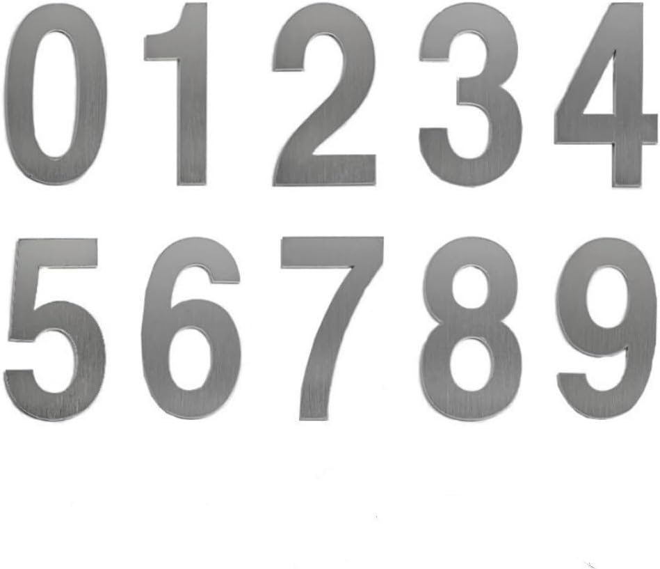 3 Inch Stainless Steel House Numbers,Metal Modern House Numbers,Mailbox Decor Number,Self-adhesive house Number,Silver (Number 4)