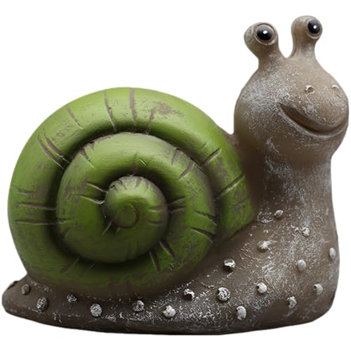 Lampe solaire escargot en résine 15x13cm pour déco de jardin