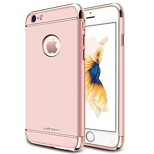 Willnorn Electroplate Frame Ultra-thin Hard Case for Apple iPhone 6/6s, Rose Gold