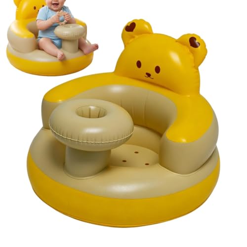 Asiento inflable portátil para bebés que evita caídas de suelo con bandeja y bomba