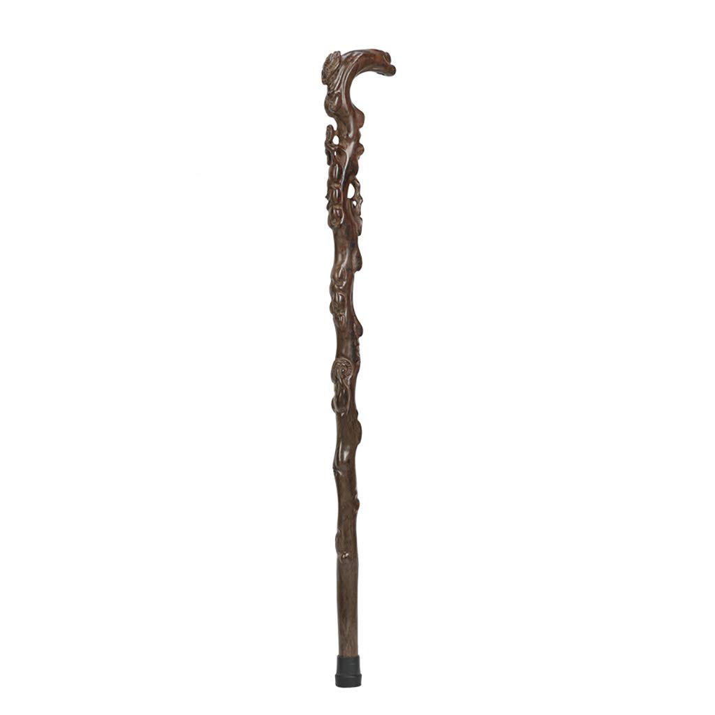 Drewniane sztyfty spacerowe Starsze kulą, lite drewniane laski, laska, rzeźba drewna ganoderma lucidum wzór o długości 90 cm można obcinać w razie potrzeby Pomoc mobilności dla osób starszych,