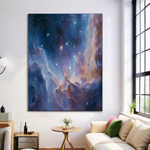 Lienzos decorativos de nebulosa brillante para crear un ambiente relajante en tu dormitorio