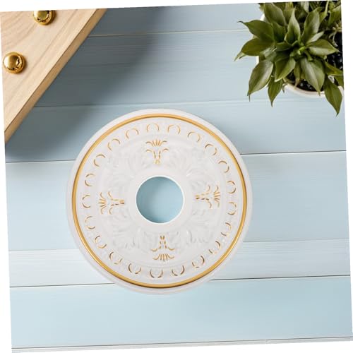 Medallón de techo de yeso de 11 cm para lámparas y ventiladores de comedor 7