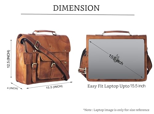 WildHorn Men Leather Laptop Messenger Bag for Men Luggage- Messenger Bag (pack of 1)