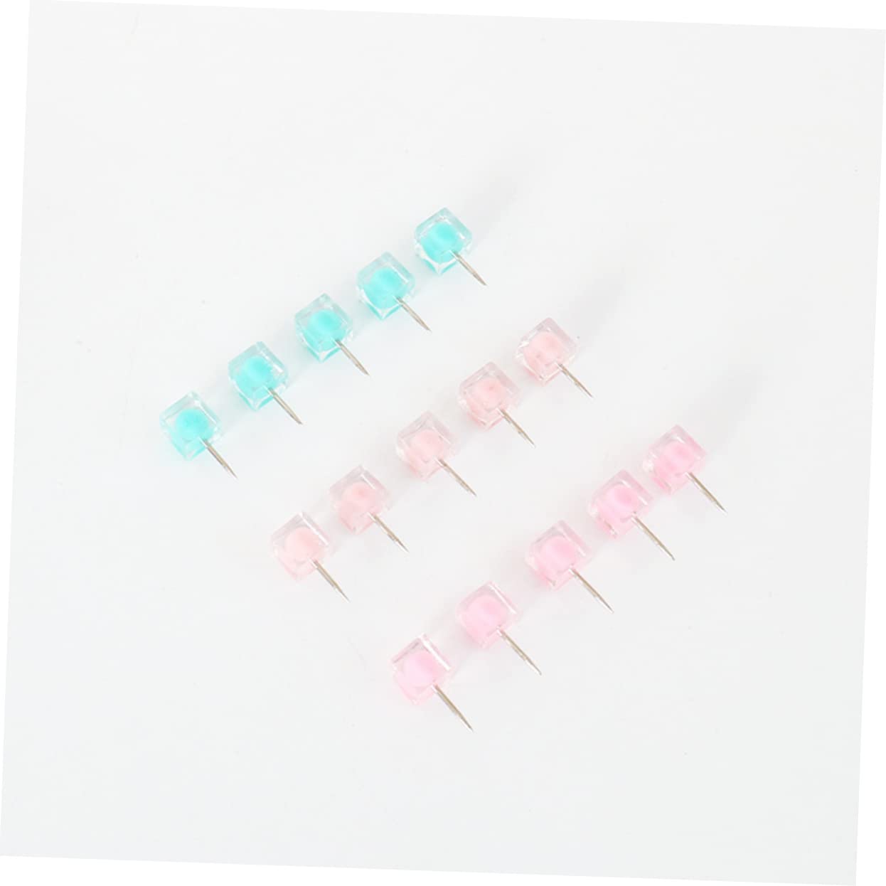 STOBOK 200piezas Chinchetas Decorativas De Brillantes De Pushpins Cuadrados para Tableros De Corcho y Mapas Almacenamiento Práctico Caja Transparente