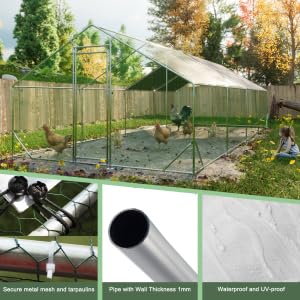 Image of Heavy Duty Metal Chicken Coop with Hardware Cloth (312 inch L x 120.5 inch W x 78.72 inch H)