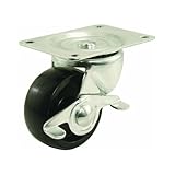 Shepherd Hardware 9541 2-Inch Polypropylene Wheel Swivel Plate Caster with Brake, 125-lb Load Capacity