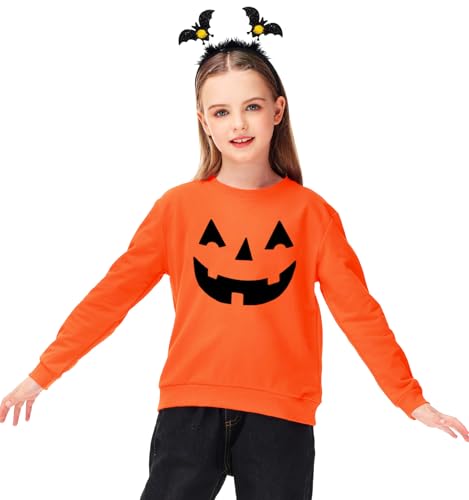 Image of Remimi Kids Halloween Sweatshirt Long Sleeve Thanksgiving Tops 3-14 Years