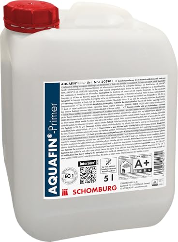 SCHOMBURG AQUAFIN-Primer Sicherheitsgrundierung zur Bauwerksabdichtung, gebrauchsfertig, schnell trocknend, untergrundverfestigend, reduziert kapillare Saugfähigkeit, dampfdiffusionsoffen – 5l