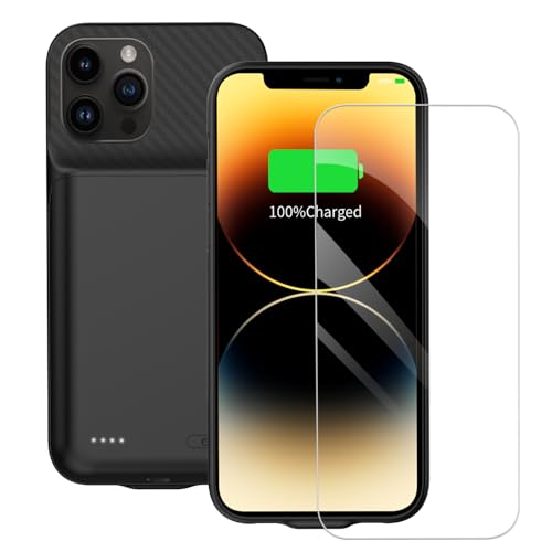 Funda batería iPhone 14 Pro cargador portátil negro 13800 mAh carcasa externa 2025