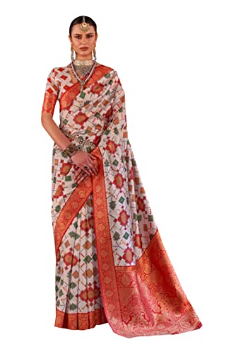 Sari traditionnel en soie douce semi-cousu pour femme modèle 8917