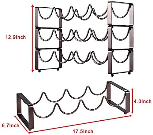 Soporte apilable para 12 botellas de vino de metal miniatura 7