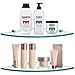Skelang 2Pcs Etageres Douche Angle, Etagere Murale Salle de Bain, Tablette Salle de Bain en Verre avec 8 Supports, pour Salle de Bain, Cuisine( 30×30 cm)