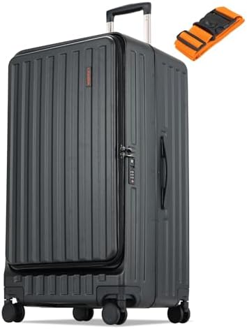 CENSIEN 29 Inch Checked Luggage, Top Opening Aluminum Frame Trunk...