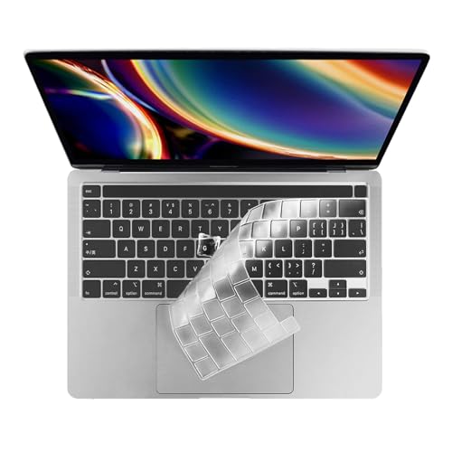 Image of EooCoo Keyboard Cover Skin Protector Compatible for MacBook Pro 13 inch 2022-2020 M2 M1 A2338 A2289 A2251&Applicable Only MacBook Pro 16 inch A2141 2019 Release with Touch Bar&Retina Display-TPU Clear
