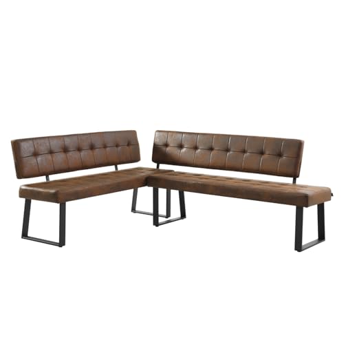 B&D home® Eckbank AKA – Esszimmerbank mit Lehne, beidseitig montierbar (Links/rechts), Kaltschaum-Polsterung, platzsparend, für Esszimmer, Küche & Flur, ca. 216 x 160 cm