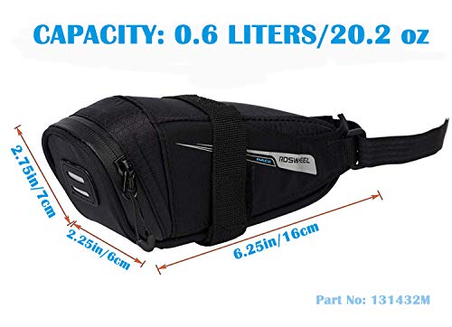 Roswheel Race Series 131432 Ultralight Bike Saddle Bag Bicycle Under Seat Pouch Cycling Wedge Pack for Road Bike, 0.6 Liter Capacity