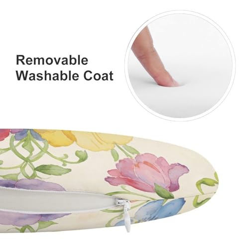 Cojín circular suave de 15.3 pulgadas con estampado floral de vides 4