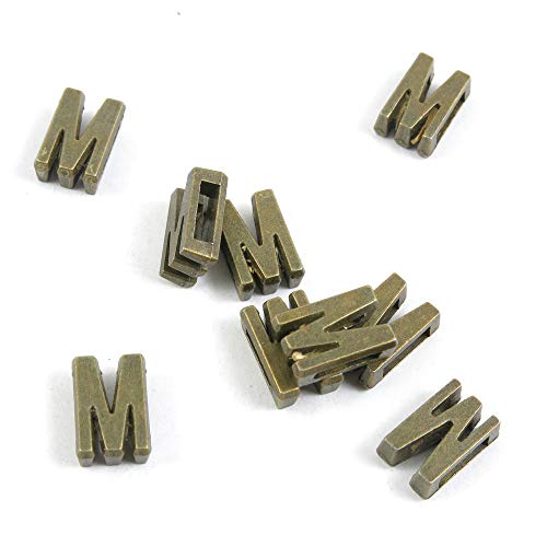 Breloque lettre alphabet W0ND1 finition plaqué bronze antique premium