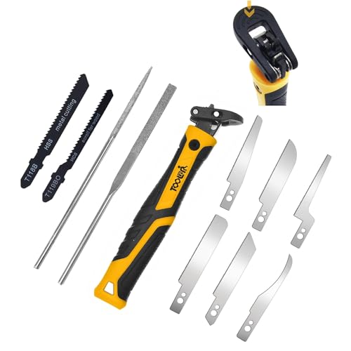 10-in-1 Model Craft Hand Saw & File Set. DIY Mini Razor Saw&File Kit for Handcrafted, Modeling, Plastic, and Other Fine Cutting, Reliable Blade Quick Change Mechanism