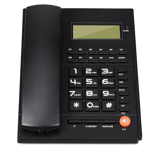 Téléphone filaire de bureau noir Alipis avec affichage de l'appelant