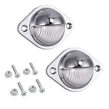 Justech 2PCS 3LED License Plate Light, Waterproof Number Plate Lights, Shock Resistant 12V 24V Tag Light Lamps Assembly for Trucks, SUV, Trailers, Van, RV and Boats License Tags - Silver