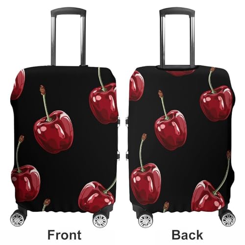 Cherry Cartoon Pattern Luggage Cover, Washable Elastic Suitcase Cover Protector Fit 18-32 Inch Luggage3