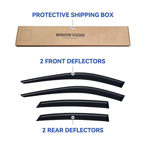 Image of Window Visors Rain Guards for 2021 2022 2023 2024 Toyota Venza, Out-Channel Window Vent Wind Deflectors Visors Shades for 21 22 23 24 Venza LE Nightshade Limited