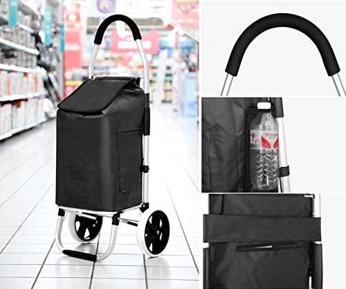 Carrito plegable para compras con ruedas giratorias 50L miniatura 3
