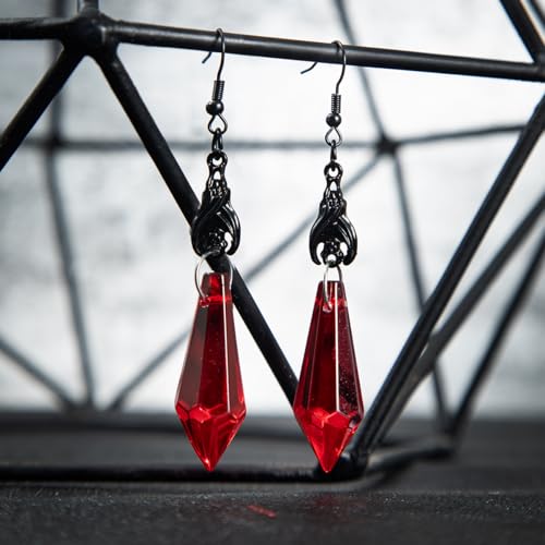 Gothic Earrings Black Halloween Dangle Earrings Goth Jewelry for Women Punk Rock Style Dark Bat Red Blood Earrings Cosplay Accessory2