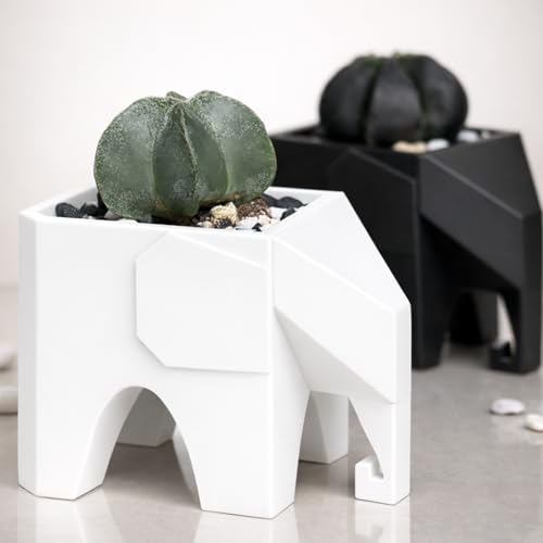 Vaso da fiori elefante – portafortuna & minimalista per piante grasse, regalo accogliente per casa e ufficio, regalo decorativo Hygge/Boho | stampa 3D rifinita a mano dalla Repubblica Ceca