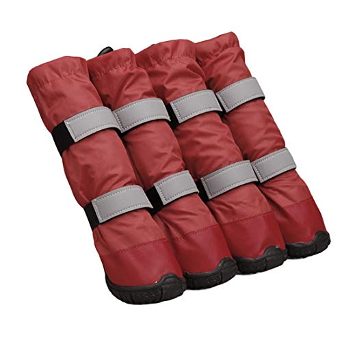 PetPhindU Dog Rain Boots Reflective Boots, Plush Paw Protector Reflective Shoes Nonslip Paw Care Booties Shoes for Large Dog