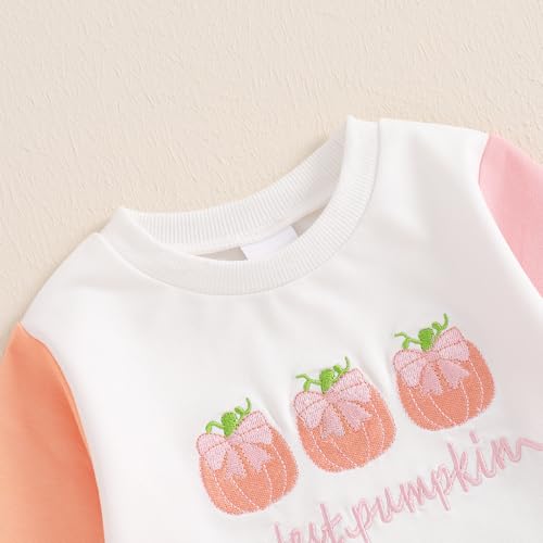 Toddler Baby Girl Halloween Outfit Pumpkin Crewneck Sweatshirt Long Sleeve Shirt Pants Newborn Fall Clothes3