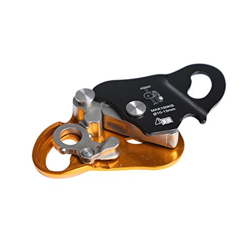 Preisvergleich Produktbild T TOOYFUL Metall Steigklemme Seilgreifer Klettern Steighilfe Handsteigklemme, Gold, max. 100kg