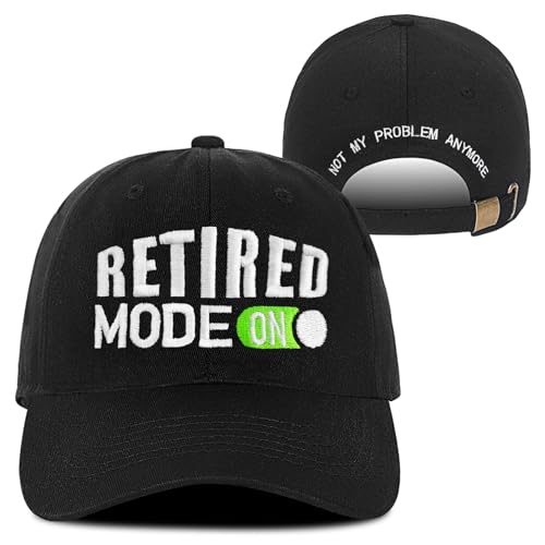 Image of Embroidered Retired Hat, Retirement Gifts, Adjustable Cotton Breathable Colorful Baseball Cap