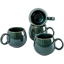 UNICASA Coffee Mugs Set, 18oz Ceramic Jumbo Mugs Set of 4, Porcelain Cereal, Soup Cups with Handles for Coffee, Tea, Milk, Latte and Cocoa, Microwave Safe - Reactive Olive...