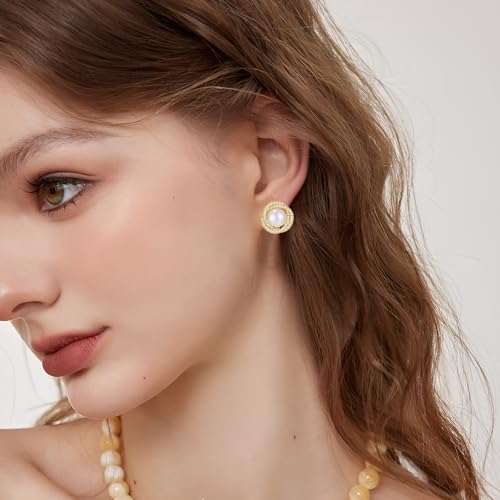 Gold Pearl Clip on Earrings for Women Pearl Clip Stud Earrings Non Pierced Earrings Elegant Jewelry3